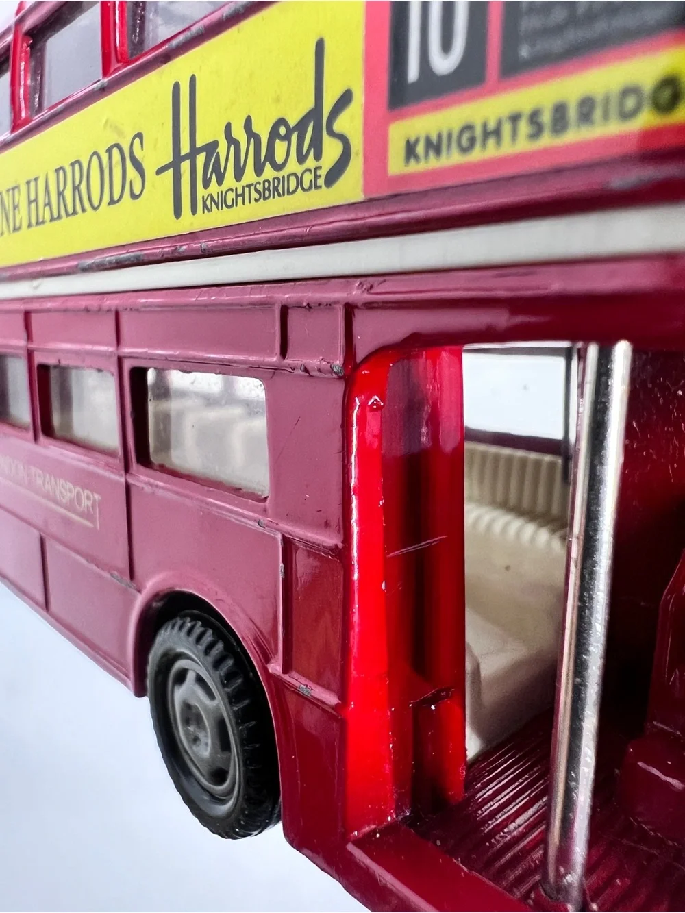 FEVA Harrods London Transport Double Decker Bus Diecast Toy Red Vintage 1:64